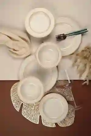 Resim Porser Altın File Yemek Takımı 6 Kişilik 18 Parça
