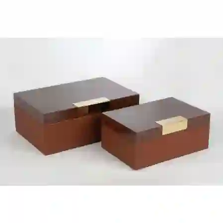 Resim Mikasa Moor 2'li Ahşap Gold Dek Kutu 24X16X10Cm 30X20X12Cm