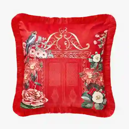 Resim Chiara Alessi Magic Garden Kırmızı Yastık 45x45cm &Chiara Alessi&