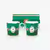 Resim Love Birds Yeşil Renkli Madalyon Desenli İkili Küçük Mug Seti 150 ml