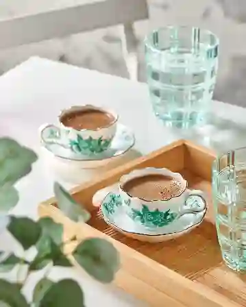 Resim Primavera Yeşil 2li Türk Kahvesi Fincan Seti &Chiara Alessi&