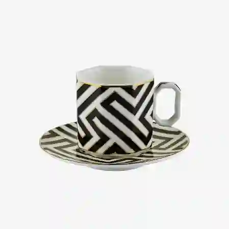 Resim CAROLINE KÖŞELİ SİYAH TÜRK KAHVESİ FİNCAN SETİ (90ml)