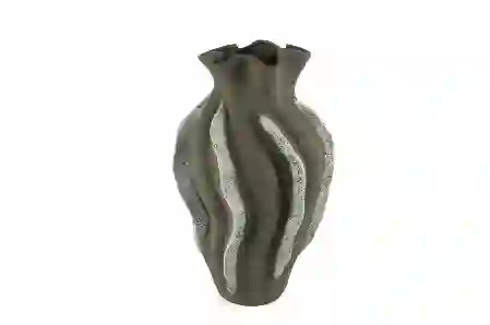 Resim Gri Beyaz Vazo 25x40cm