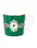 Resim Pip Studio Love Birds Yeşil Çizgili Madalyon Desenli Porselen Kupa 150ml