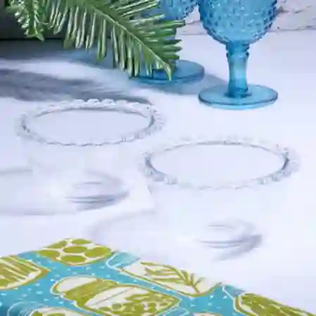 Resim Kosova 2'li Cam Kase Set 14x14x8cm - Papatya