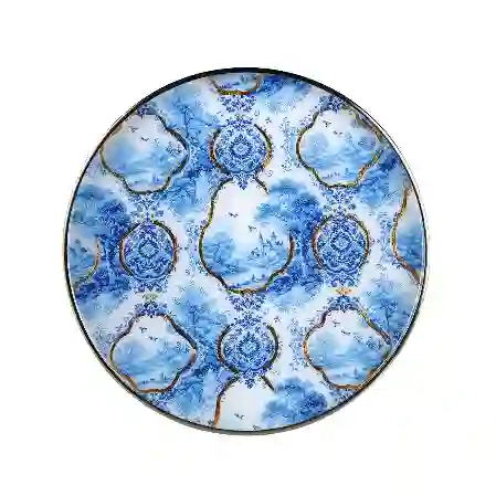 Resim Lucky Art Blue Herıtage Dekoratıf Tepsı 36Cm