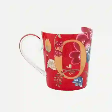 Resim Pip Studio Alphabet Mugs Kırmızı Porselen O Harfli Kupa 350ml
