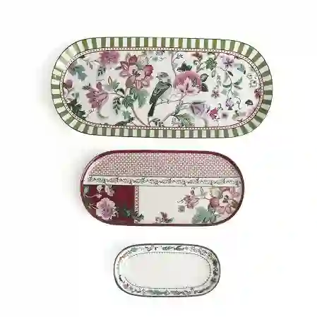 Resim Madelıne Bone 3Lu Oval Sunumluk Seti