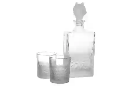 Resim Mikasa Moor Buzlu Kurt Kapaklı Cam Viski Seti 3Prç 800ml-280ml