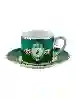 Resim Pip Studio Love Birds Yeşil Madalyon Desenli Kuşlu Kahve Fincanı 100 ml