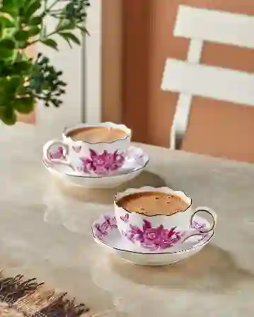 Resim Primavera Pembe 2li Türk Kahve Fincan Seti &Chiara Alessi&
