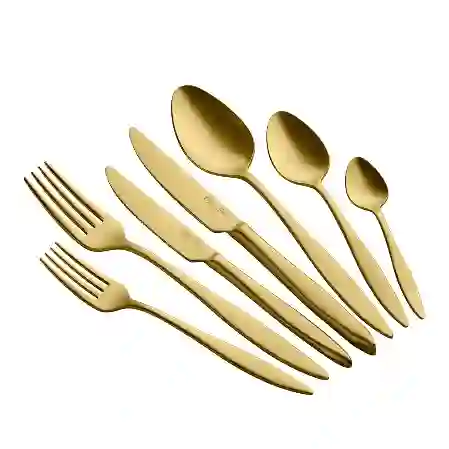 Resim DUNA 42 PARÇA MAT GOLD ÇATAL KAŞIK BIÇAK TAKIMI