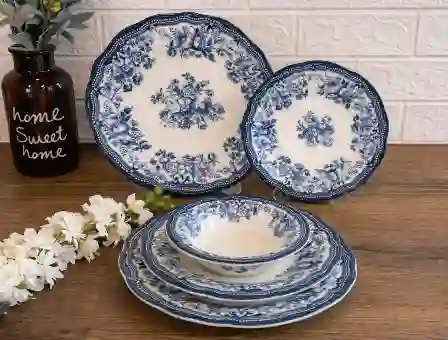Resim Porser Velour Navy Fulya Yemek Takımı 24 Parça