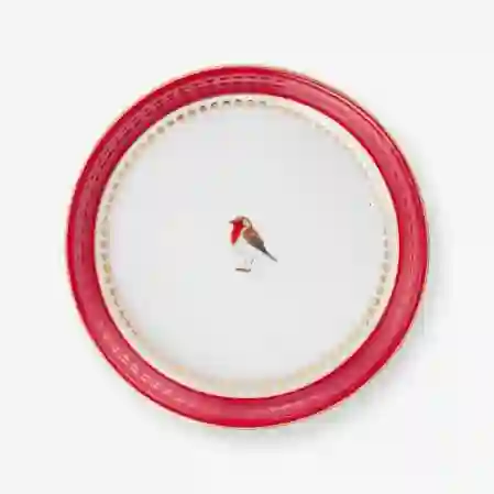 Resim Love Birds Kırmızı Çay Tabağı 9 cm