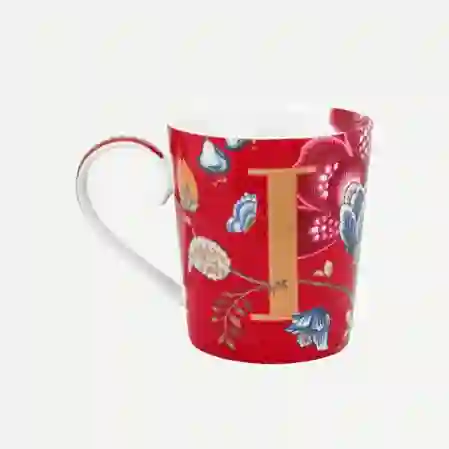 Resim Pip Studio Alphabet Mugs Kırmızı Porselen I Harfli Kupa 350ml