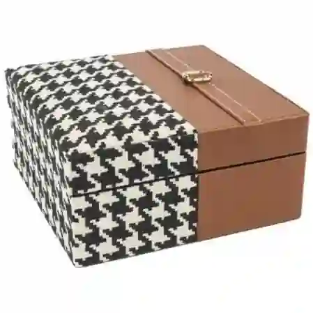 Resim Mikasa Moor Kahve Deri Takı Kutusu 17X17X8Cm