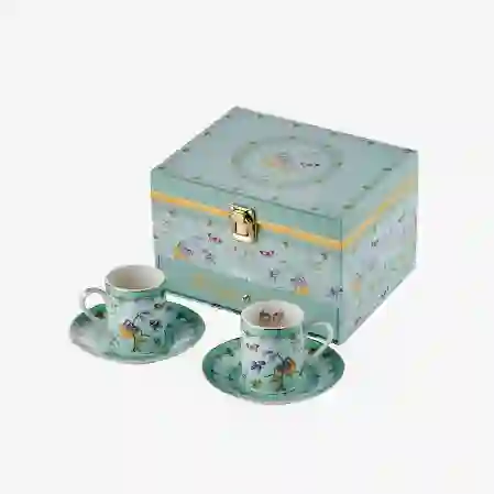 Resim Chiara Alessi Ballerina Yeşil Porselen Kahve Fincan Seti 120 ml