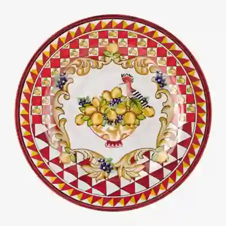 Resim Chiara Alessi Capri Kırmızı Goblet Desenli Yemek Tabağı 28cm &Chiara Alessi&