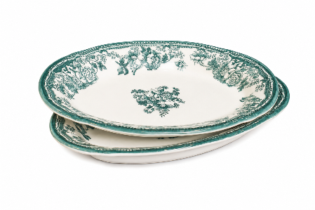 Resim Fulya Kayık Tabak Seti 21cm 2 Parça Green