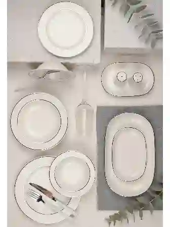 Resim Porser Platin Yaldız Yemek Takımı 12 Kişilik 53 Parça