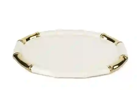 Resim Mikasa Moor Krem Gold Oval Servis 37X27Cm