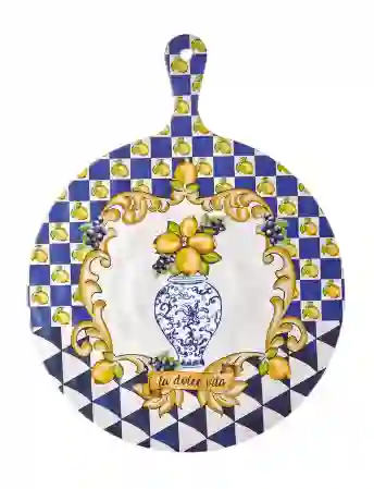 Resim Chiara Alessi Capri Mavi Vazo Desenli Kesme Tahtası 41cm &Chiara Alessi&