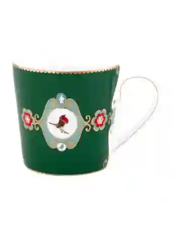 Resim Pip Studio Love Birds Koyu Yeşil Madalyon Desenli Mug 250 ml