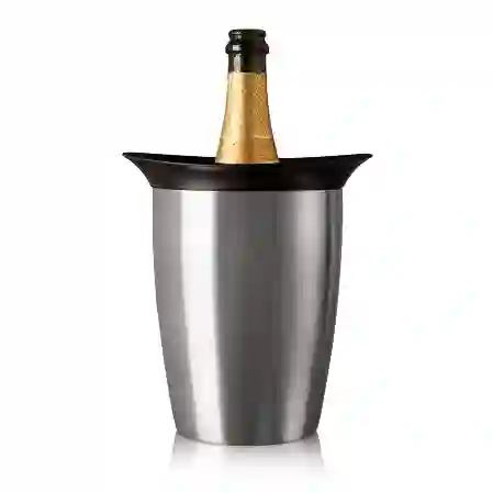 Resim Vacu Vin Aktif Şampanya Soğutucu Elegant Paslanmaz Çelik Kutulu
