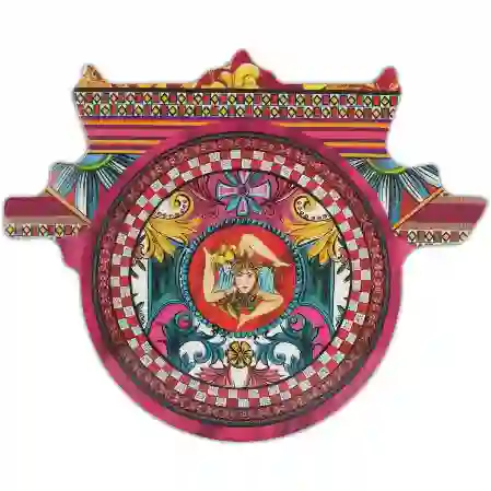 Resim Baci Milano Barok Fuşya Melamin Sunum Tahtası 22.8x17.4cm