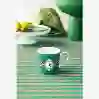 Resim Love Birds Yeşil Madalyon Desenli İkili Küçük Mug Seti 150 ml