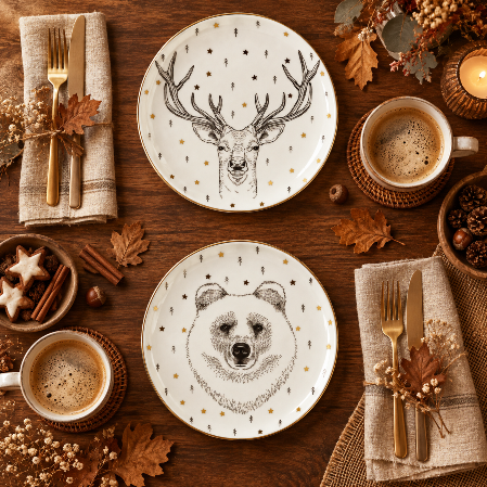 Resim Porland Forest Bear Düz Tabak 20Cm