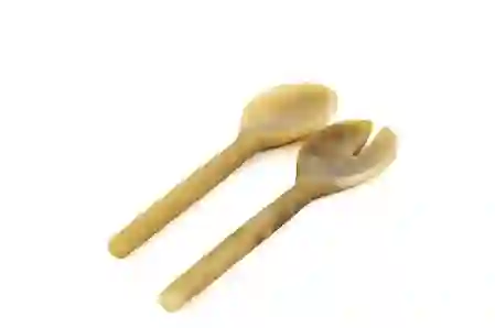 Resim Kahve Beyaz Salata Servis Kaşığı 8x27cm