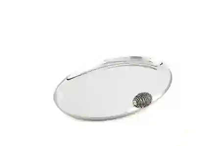 Resim Gümüş Oval Tepsi 28x19x4cm