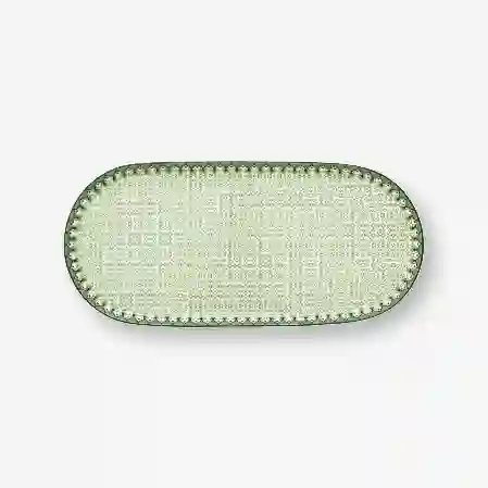 Resim Lily & Lotus Yeşil Oval Servis Tabağı 25 cm